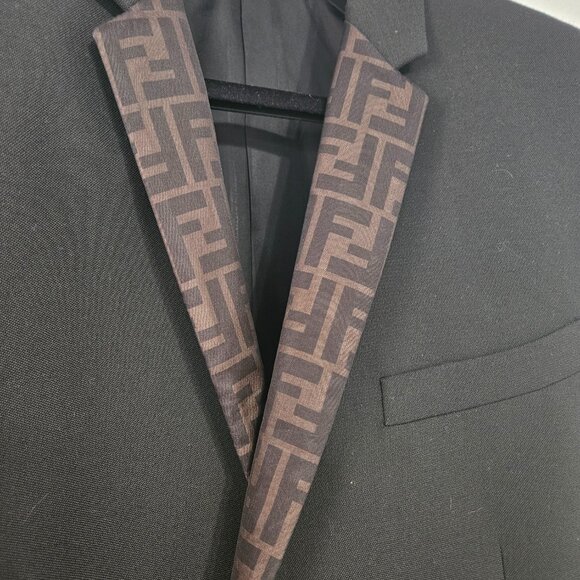 Fendi Men’s Suit Coat – Luxury Wool Blazer – Size L (IT 56) – Black – Authentic - Picture 3 of 13